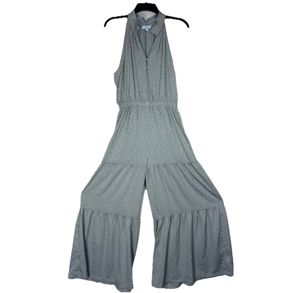 Current Air Anthropologie Jumpsuit S Sage Green Wide Leg Dressy Feminine Resort